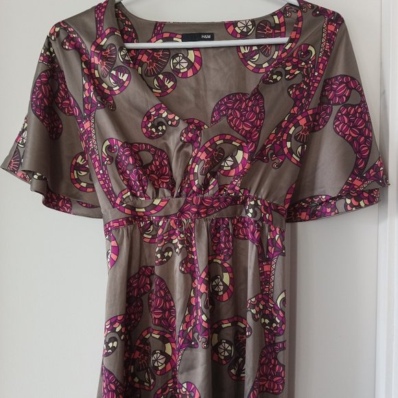 Satin colored dress S - Picture 3 of 6